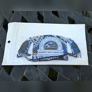 Navy Bandana Hat Cinch Strap